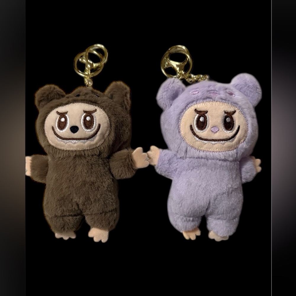 🧡15 for $20🧡 
Moochi Monsters BearBrown and Purple Plush clip on Keychains